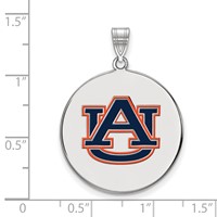 Sterling Silver Rhodium-plated LogoArt Auburn University Extra Large Enameled Disc Pendant view 2