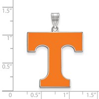 Sterling Silver Rhodium-plated LogoArt University of Tennessee Letter T Extra Large Enameled Pendant view 2