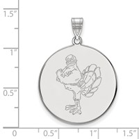 Sterling Silver Rhodium-plated LogoArt Virginia Tech HokieBird Extra Large Disc Pendant view 2