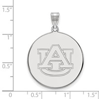 Sterling Silver Rhodium-plated LogoArt Auburn University Extra Large Disc Pendant view 2