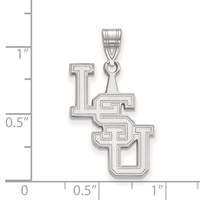 Sterling Silver Rhodium-plated LogoArt Louisiana State University L-s-u Large Pendant view 2