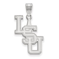 Sterling Silver Rhodium-plated LogoArt Louisiana State University L-s-u Large Pendant view 1