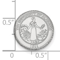 Sterling Silver Rhodium-plated LogoArt University of Alabama Crest Lapel Pin view 3