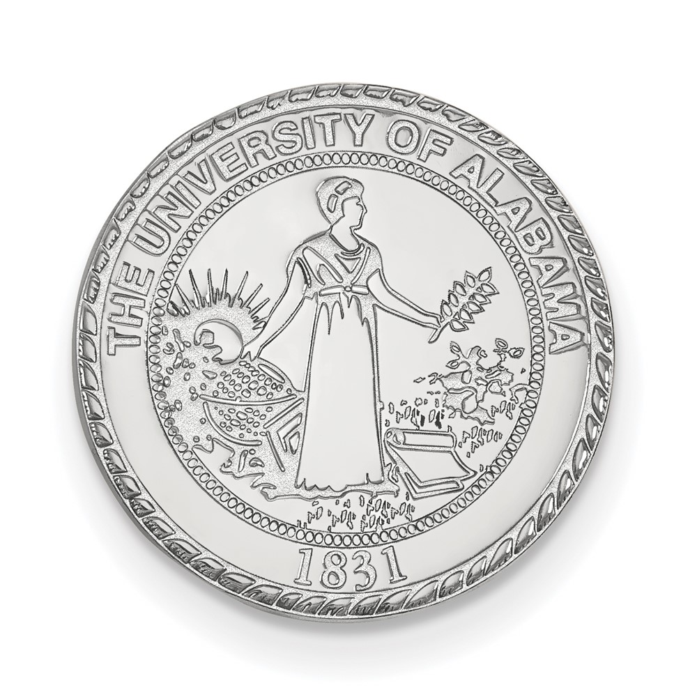 Sterling Silver Rhodium-plated LogoArt University of Alabama Crest Lapel Pin