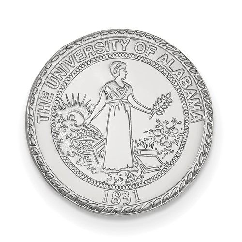 Sterling Silver Rhodium-plated LogoArt University of Alabama Crest Lapel Pin