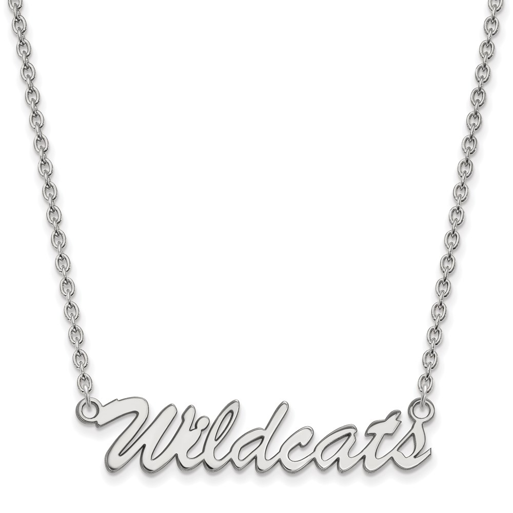 Sterling Silver Rhodium-plated LogoArt University of Kentucky Wildcats Script Medium Pendant Necklace, 18"