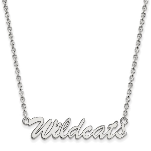 Sterling Silver Rhodium-plated LogoArt University of Kentucky Wildcats Script Medium Pendant Necklace, 18"