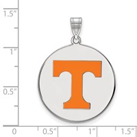 Sterling Silver Rhodium-plated LogoArt University of Tennessee Letter T Extra Large Enameled Disc Pendant view 2