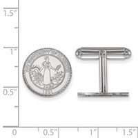 Sterling Silver Rhodium-plated LogoArt University of Alabama Crest Cuff Links view 2