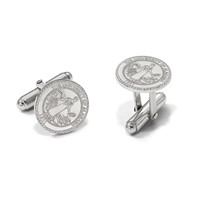 Sterling Silver Rhodium-plated LogoArt University of Alabama Crest Cuff Links view 3