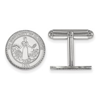 Sterling Silver Rhodium-plated LogoArt University of Alabama Crest Cuff Links view 1