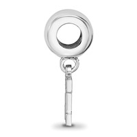 Sterling Silver Rhodium-plated LogoArt University of Nebraska Letter N Extra Small Dangle Bead Charm view 2