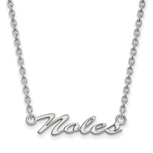 Sterling Silver Rhodium-plated LogoArt Florida State University Noles Script Medium Pendant Necklace, 18"