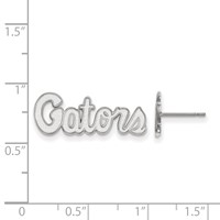 Sterling Silver Rhodium-plated LogoArt University of Florida Gators Script Extra Small Post Earrings view 2