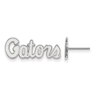 Sterling Silver Rhodium-plated LogoArt University of Florida Gators Script Extra Small Post Earrings view 1