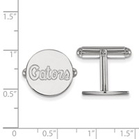 Sterling Silver Rhodium-plated LogoArt University of Florida Gators Script Cuff Links view 2