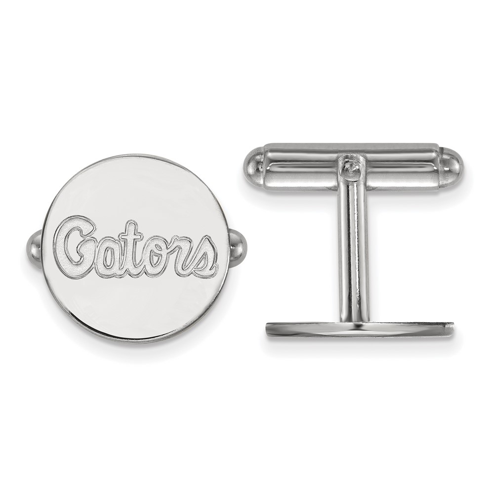 Sterling Silver Rhodium-plated LogoArt University of Florida Gators Script Cuff Links