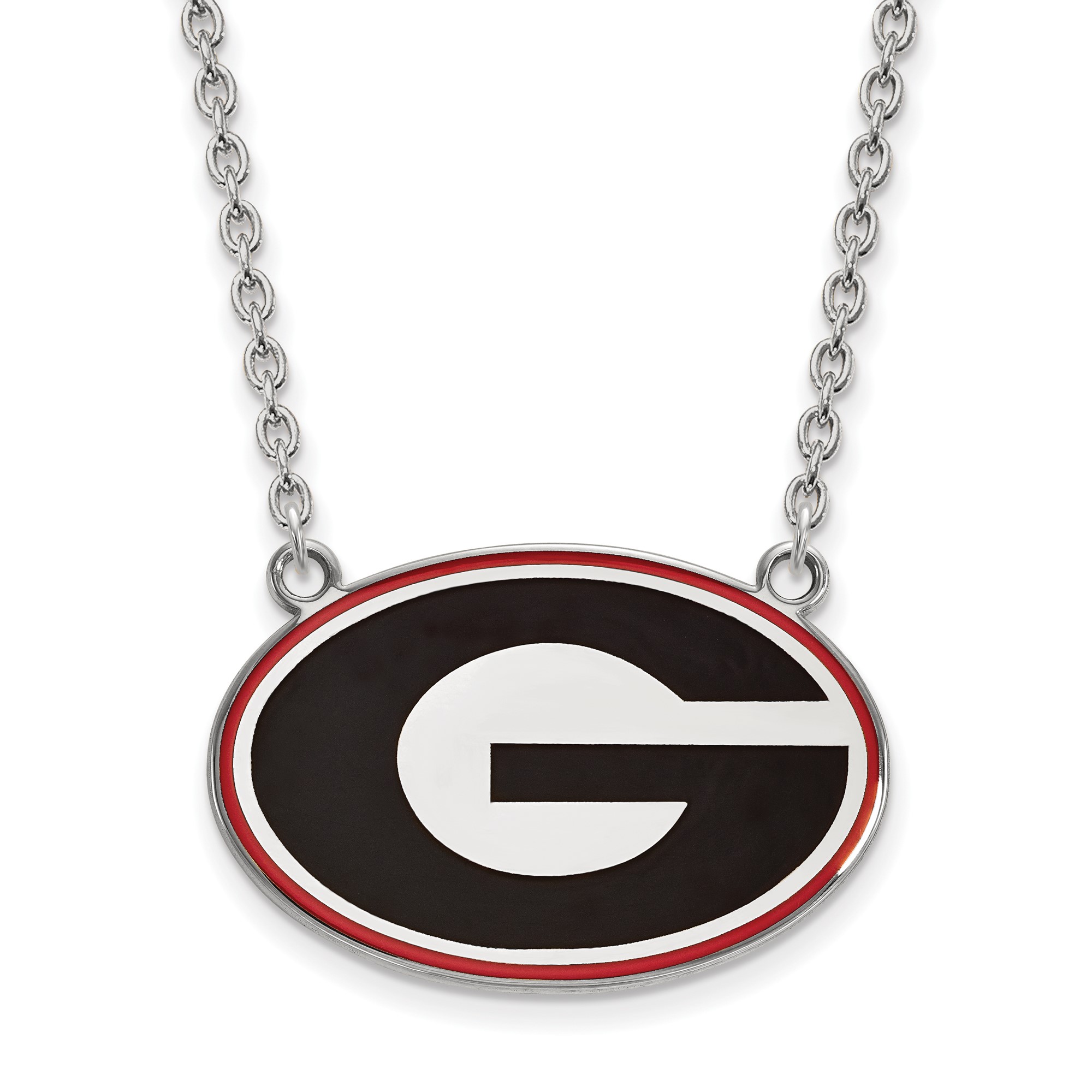 Georgia Bulldogs U of Georgia Letter G Large Enameled Pendant 18 inch Necklace