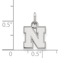 Sterling Silver Rhodium-plated LogoArt University of Nebraska Letter N Extra Small Pendant view 2