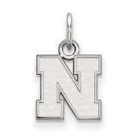 Sterling Silver Rhodium-plated LogoArt University of Nebraska Letter N Extra Small Pendant view 1