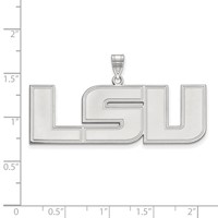 Sterling Silver Rhodium-plated LogoArt Louisiana State University L-s-u Extra Large Pendant view 2