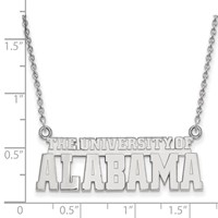 Sterling Silver Rhodium-plated LogoArt the University of Alabama Large Pendant Necklace, 18" view 2