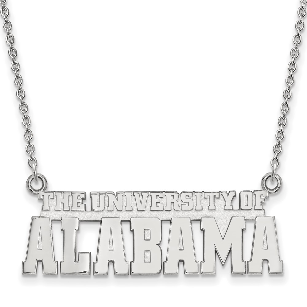Sterling Silver Rhodium-plated LogoArt the University of Alabama Large Pendant Necklace, 18"