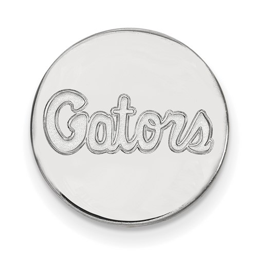 Sterling Silver Rhodium-plated LogoArt University of Florida Gators Script Lapel Pin