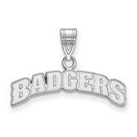 Sterling Silver Rhodium-plated LogoArt University of Wisconsin Badgers Medium Pendant view 1