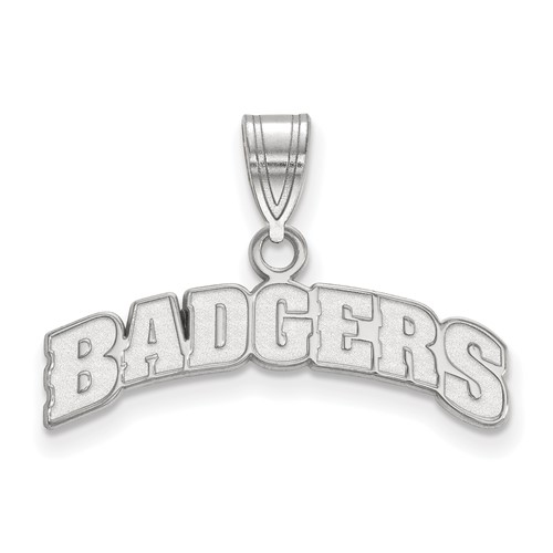 Sterling Silver Rhodium-plated LogoArt University of Wisconsin Badgers Medium Pendant