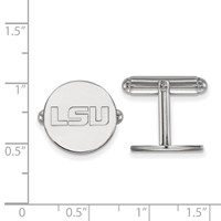 Sterling Silver Rhodium-plated LogoArt Louisiana State University L-s-u Cuff Links view 2