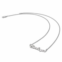 Sterling Silver Rhodium-plated LogoArt the Ohio State University Medium Buckeyes Script Necklace, 18" view 3