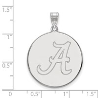 Sterling Silver Rhodium-plated LogoArt University of Alabama Letter a Extra Large Disc Pendant view 2