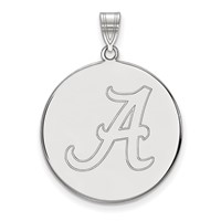 Sterling Silver Rhodium-plated LogoArt University of Alabama Letter a Extra Large Disc Pendant view 1