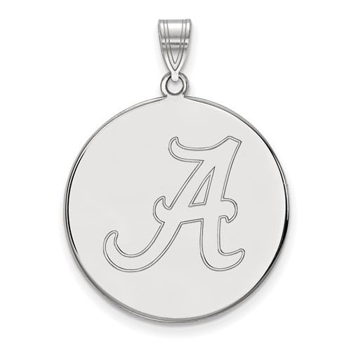 Sterling Silver Rhodium-plated LogoArt University of Alabama Letter a Extra Large Disc Pendant