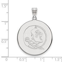 Sterling Silver Rhodium-plated LogoArt Florida State University Seminole Extra Large Disc Pendant view 2