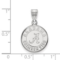 Sterling Silver Rhodium-plated LogoArt University of Alabama Crimson Tide Medium Disc Pendant view 2