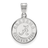 Sterling Silver Rhodium-plated LogoArt University of Alabama Crimson Tide Medium Disc Pendant view 1