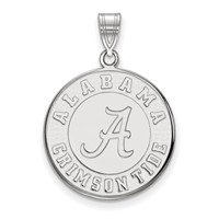 Sterling Silver Rhodium-plated LogoArt University of Alabama Crimson Tide Large Disc Pendant view 1