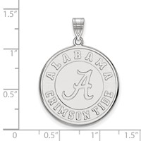 Sterling Silver Rhodium-plated LogoArt University of Alabama Crimson Tide Extra Large Disc Pendant view 2