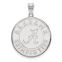 Sterling Silver Rhodium-plated LogoArt University of Alabama Crimson Tide Extra Large Disc Pendant view 1
