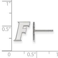 Sterling Silver Rhodium-plated LogoArt University of Florida Letter F Extra Small Post Earrings view 2