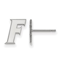 Sterling Silver Rhodium-plated LogoArt University of Florida Letter F Extra Small Post Earrings view 1