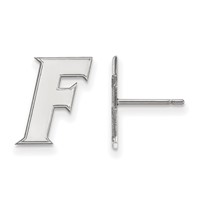 Sterling Silver Rhodium-plated LogoArt University of Florida Letter F Small Post Earrings view 1