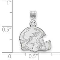 Sterling Silver Rhodium-plated LogoArt Florida State University Arrow Medium Football Helmet Pendant view 2