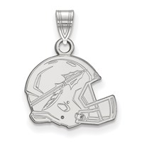 Sterling Silver Rhodium-plated LogoArt Florida State University Arrow Medium Football Helmet Pendant view 1