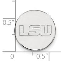 Sterling Silver Rhodium-plated LogoArt Louisiana State University L-s-u Lapel Pin view 3