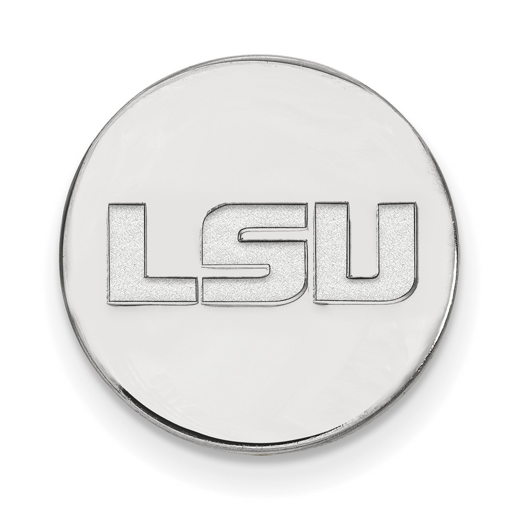 Sterling Silver Rhodium-plated LogoArt Louisiana State University L-s-u Lapel Pin