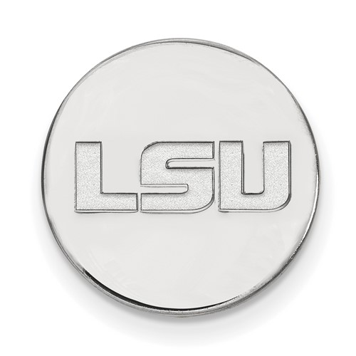 Sterling Silver Rhodium-plated LogoArt Louisiana State University L-s-u Lapel Pin
