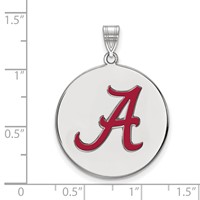 Sterling Silver Rhodium-plated LogoArt University of Alabama Letter a Extra Large Enameled Disc Pendant view 2